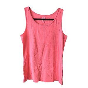 Westport 1962 Solid Coral Scoop Neck Sleeveless Top Large